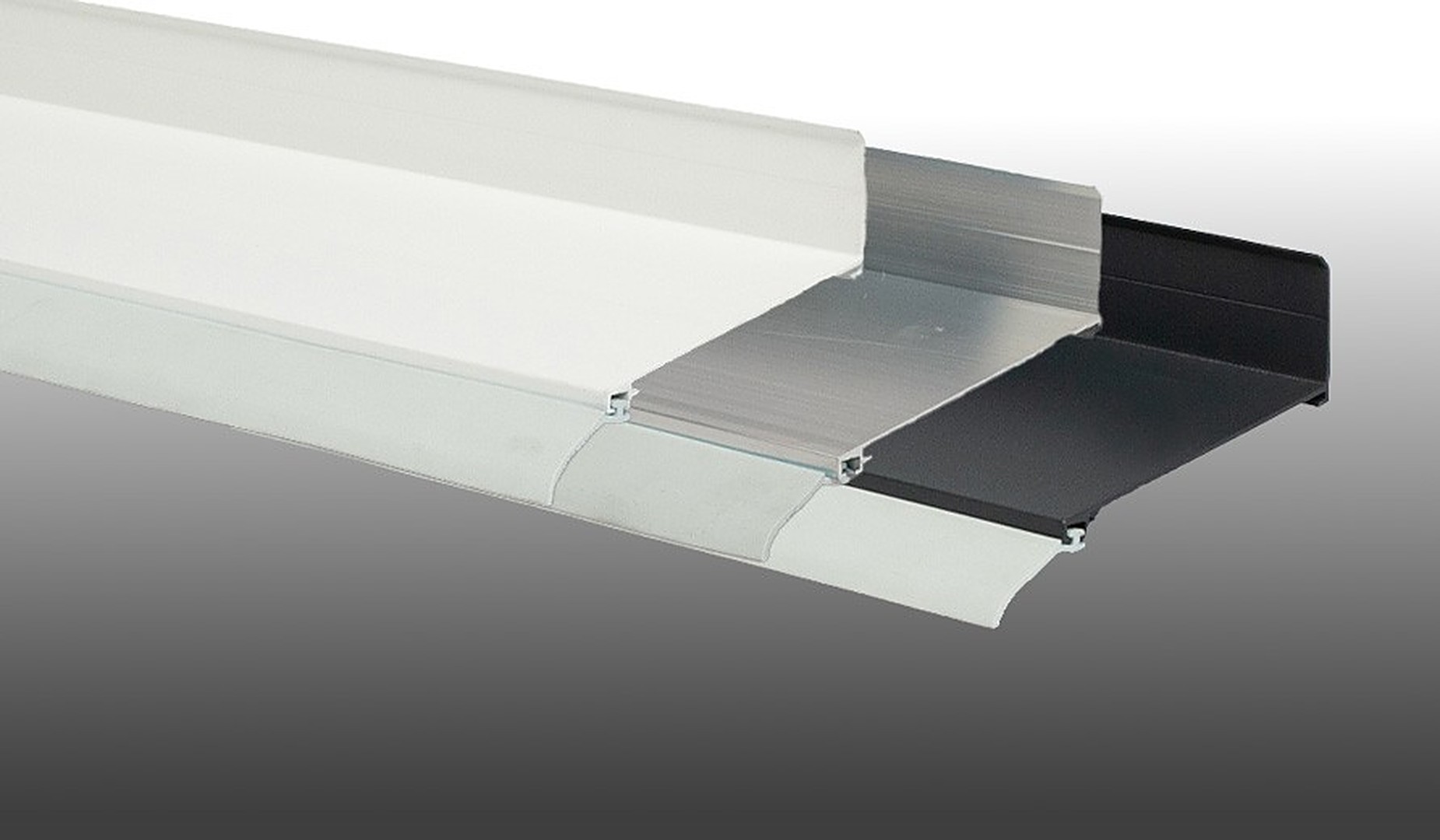 Aluminium-Wandanschlussprofil für Stegplatten in Pressblank, Weiß und Anthrazit