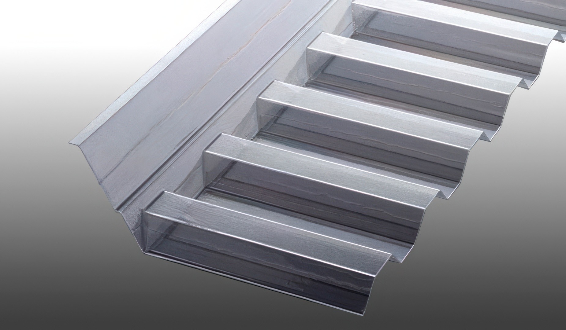 Wandanschluss aus Polycarbonat für Wellplatten K 76/18, glasklar, 1265 x 150 x 50 mm