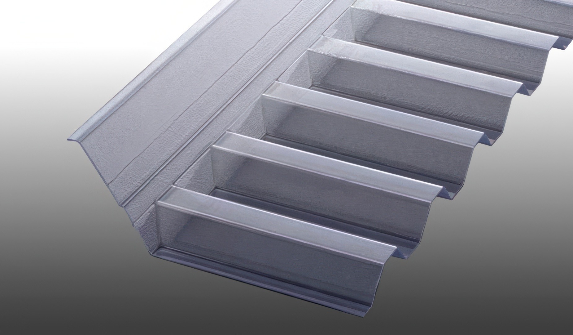 Wandanschluss aus PVC für Wellplatten K 70/18, glasklar, 1092 x 150 x 60 mm