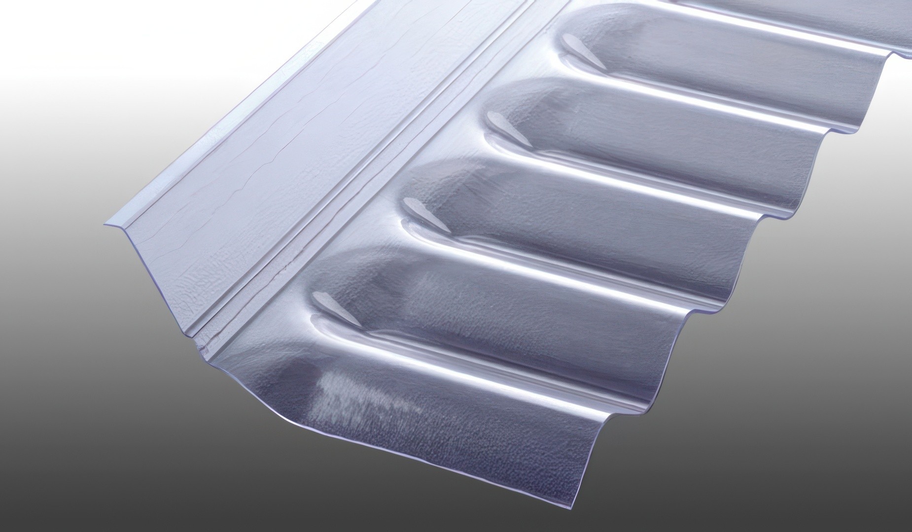 Wandanschluss aus PVC für Wellplatten S 76/18, glasklar, 1030 x 150 x 60 mm
