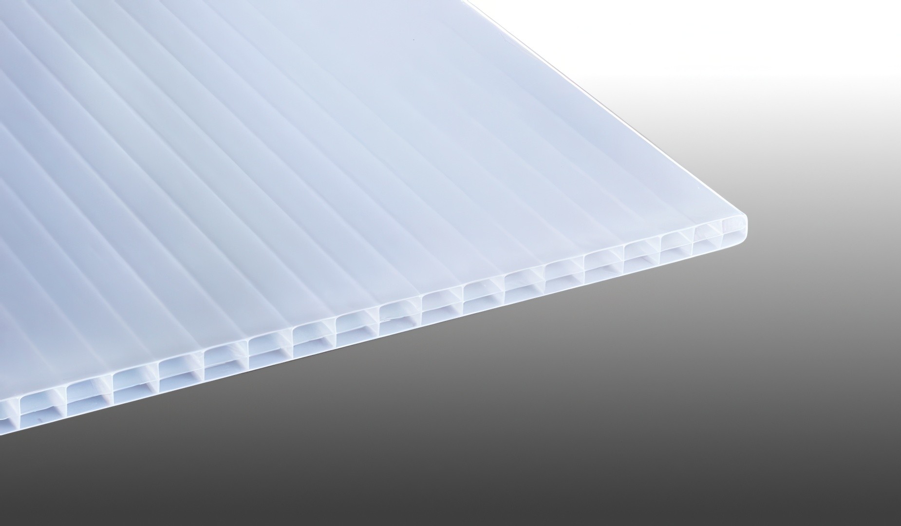 Polycarbonat Stegplatte - 16 / 20 mm - 3-Fach - Weiß-Opal