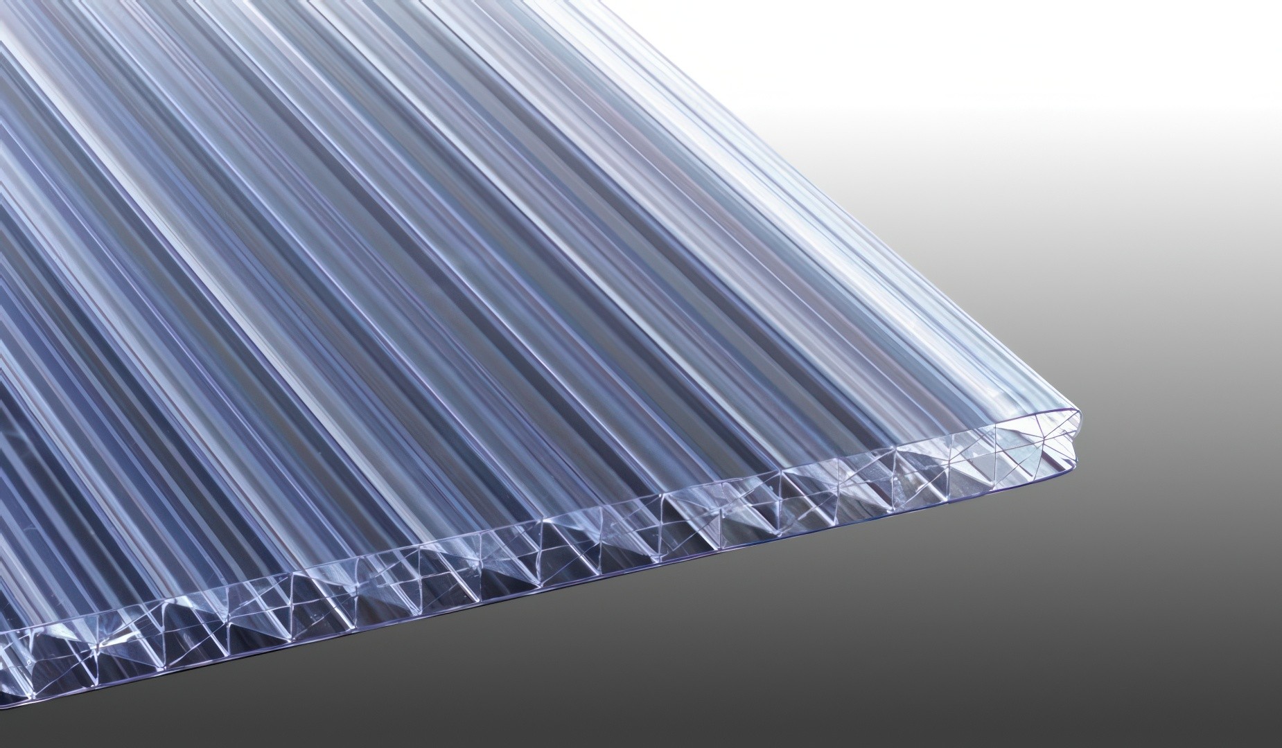 Polycarbonat Stegplatte - 25 mm - Fachwerk - Glasklar